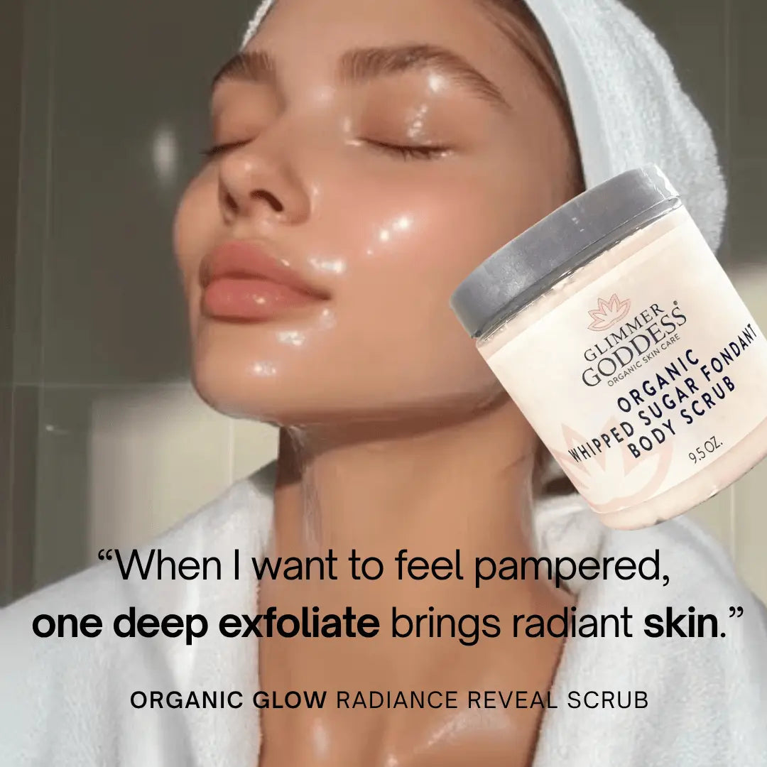 Organic Whipped Sugar Body Scrub – Crepey Skin Care DC-Glimmer Goddess®