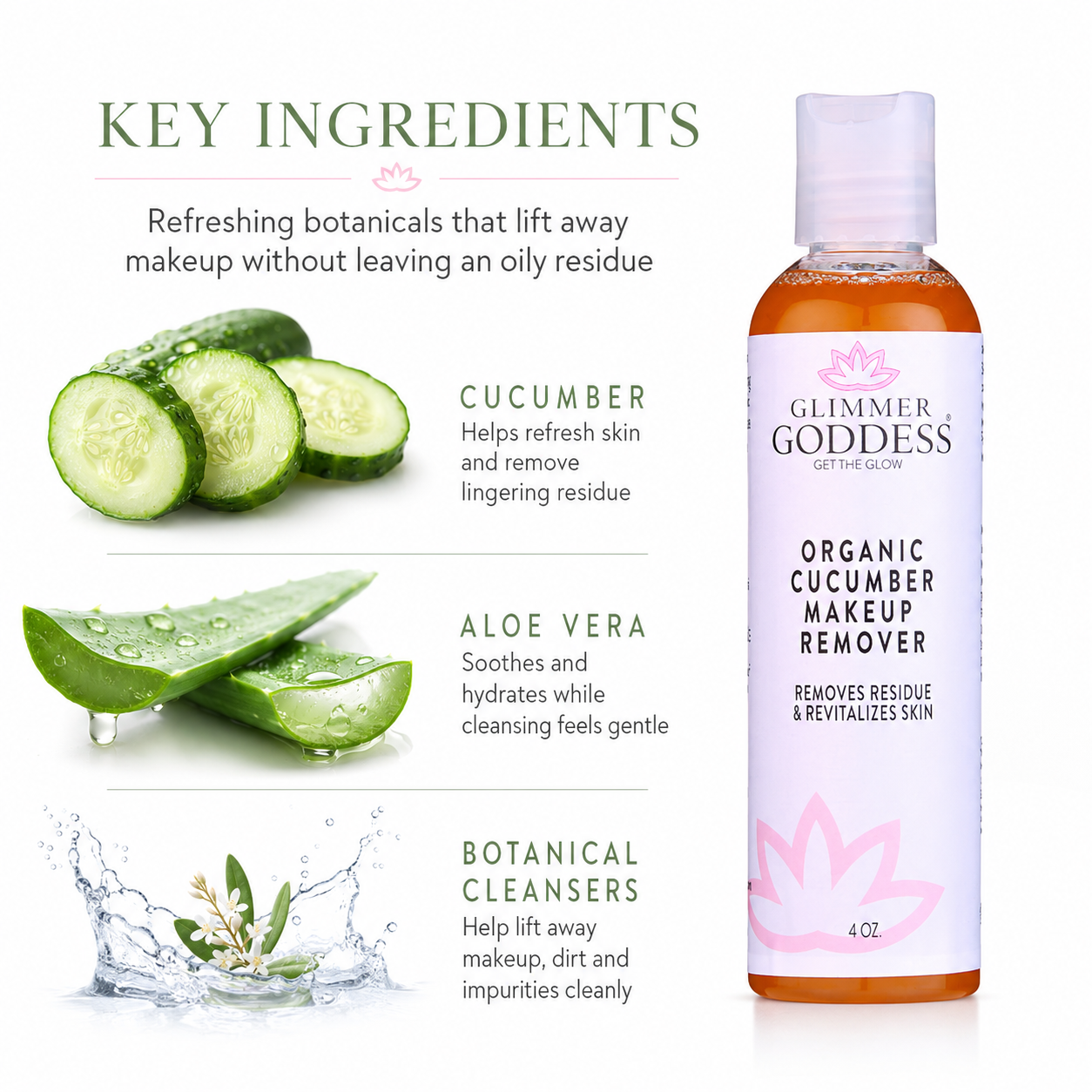 Organic Cucumber Makeup Remover – No Oily Residue