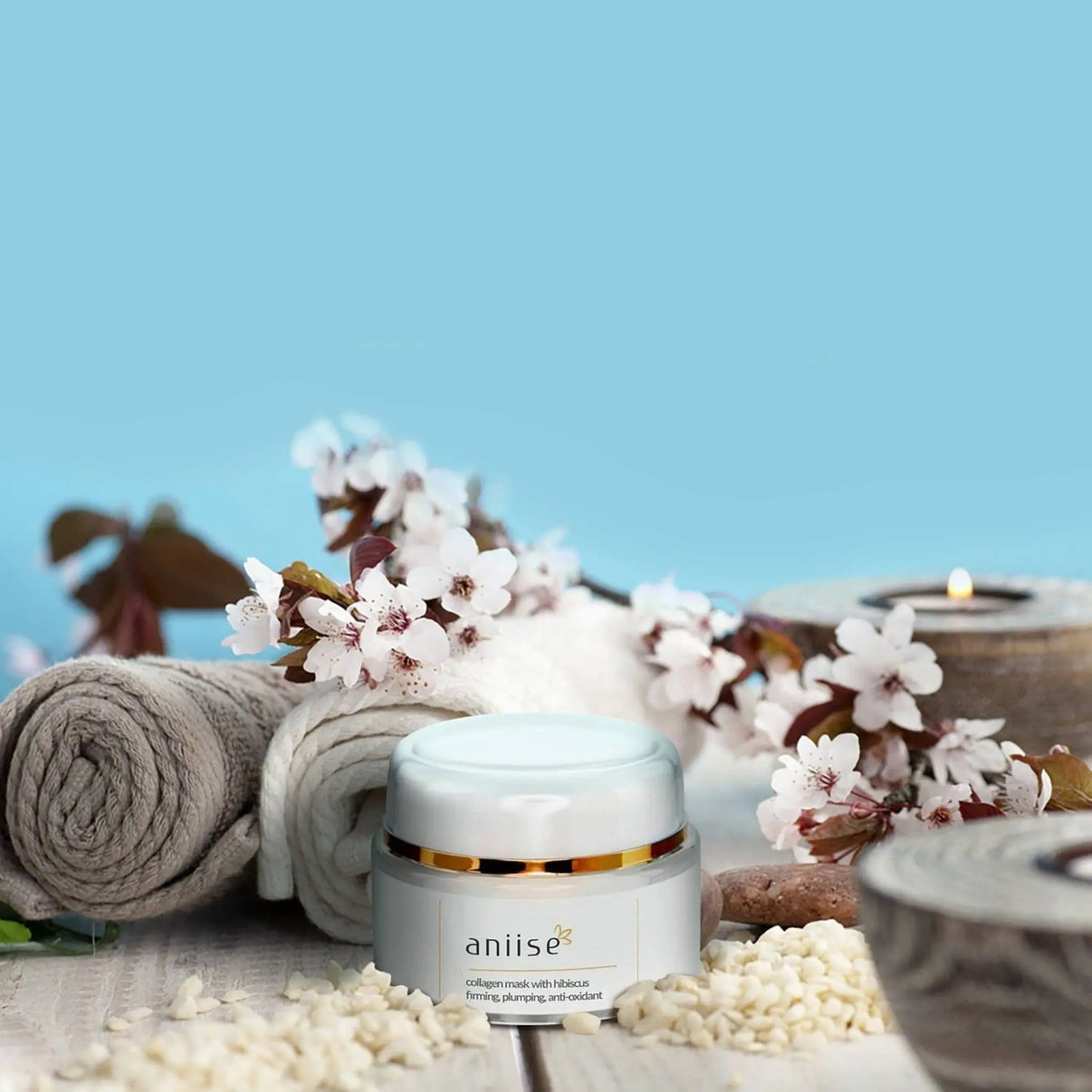 Collagen Clay Facial Mask with Hibiscus Extract DC-aniise natural skin care