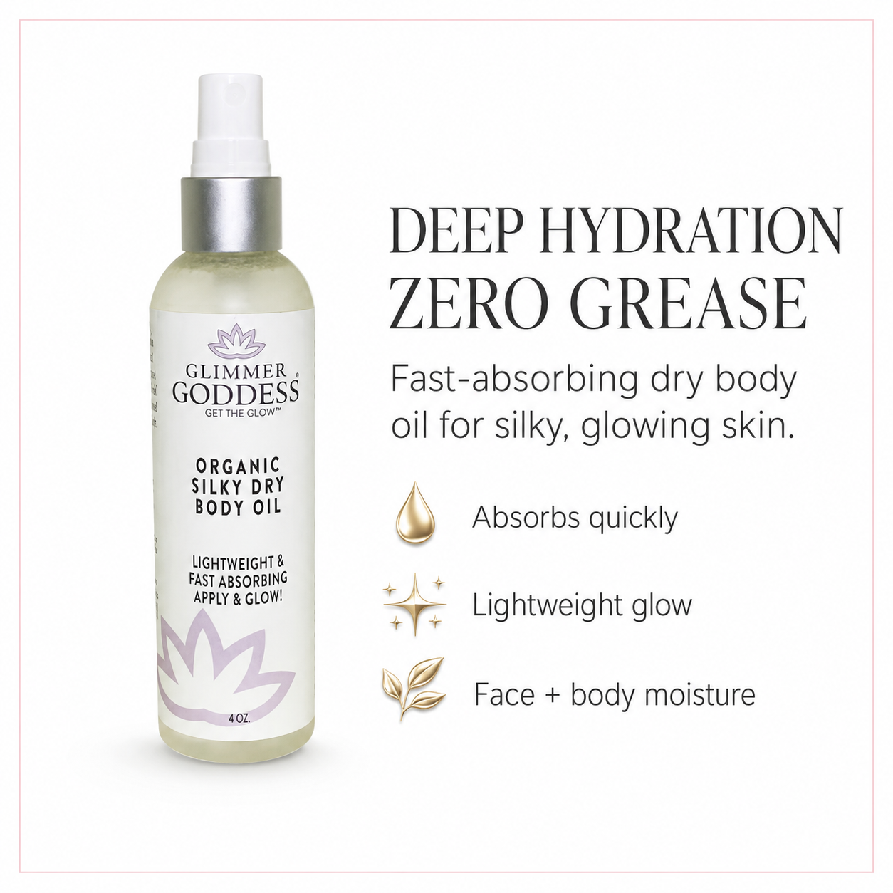 Organic Silky Dry Body Oil – Fast-Absorbing Formula